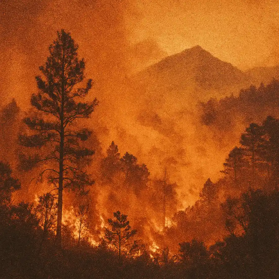 Incendio forestal en las faldas del Cofre de Perote