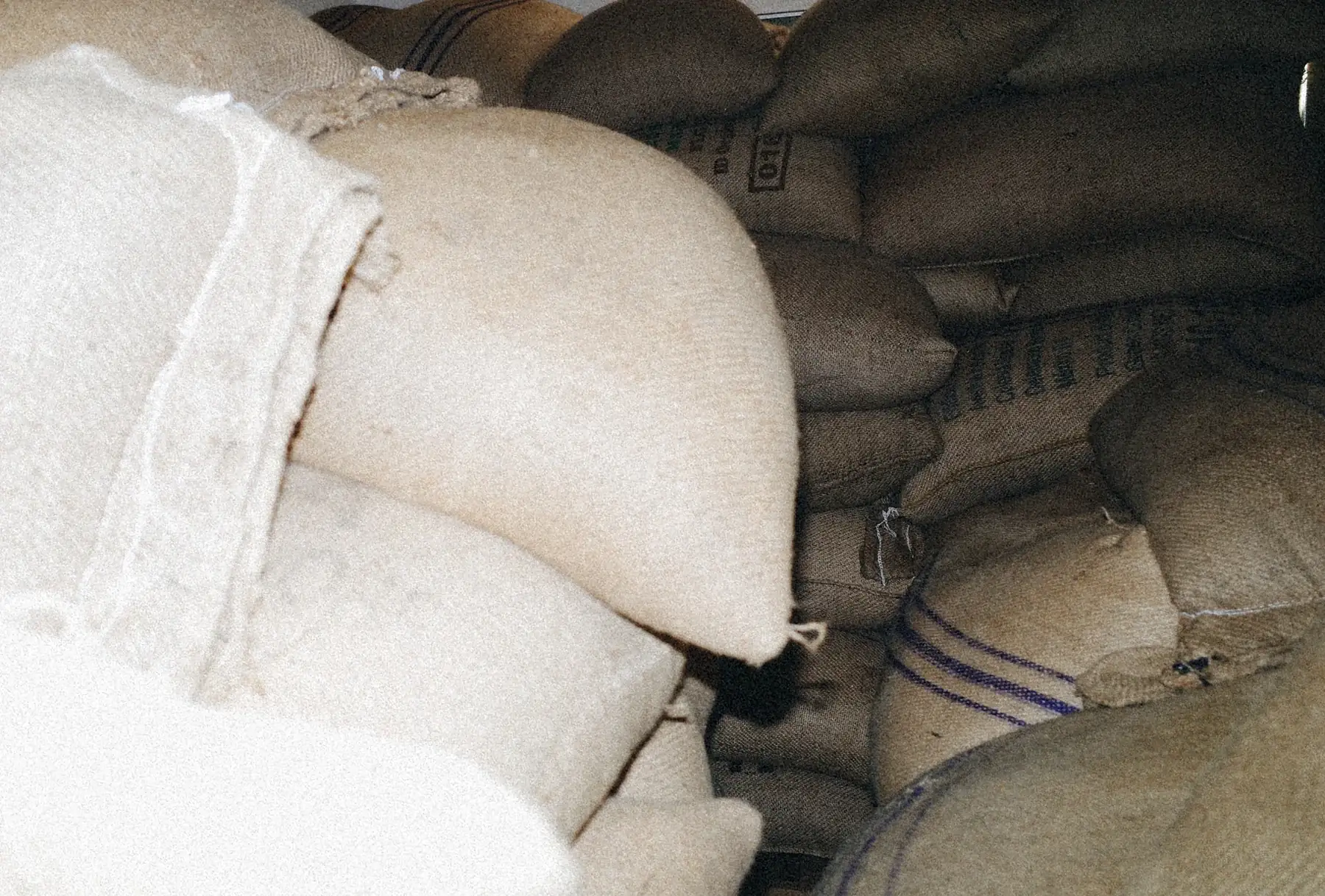 Sacos de café en bodega